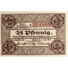 25 Pfennig Handelskammer, 'Pfennig' on obverse