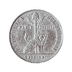 4 Pesos Fuertes Silver 'Bouvet' Pattern