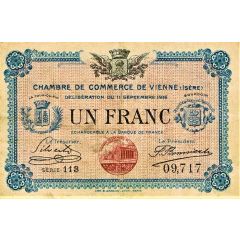 1 Franc - Chambre de Commerce de Vienne 38