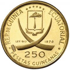 250 Pesetas Guineanas Maja Desnuda