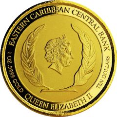 10 Dollars - Elizabeth II Sisserou Parrot, Colourised
