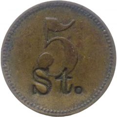 5 Pfennig Werth-Marke, Countermarked `St.`