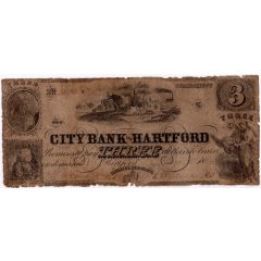 3 Dollars City Bank of Hartford - Connecticut