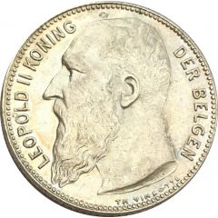 1 Franc - Léopold II Dutch text