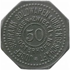 50 Pfennig - Regen Josef Schrank Goldwaren and Uhrengeschäft