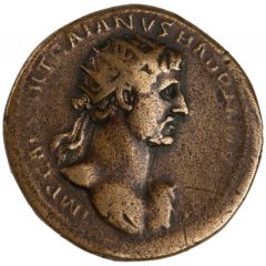 Dupondius - Hadrian PONT MAX TR POT COS DES II FORT RED SC, Fortuna