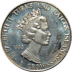 5 Crowns - Elizabeth II Apollo 11 - Raising flag