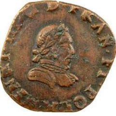 Double Tournois - Henri III La Rochelle mint, 4th type, small portrait