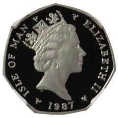 50 Pence - Elizabeth II Christmas 1987, Platinum Proof