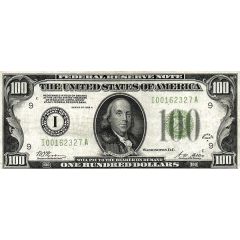 100 Dollars Federal Reserve Note, Large 100, Branch ID in Letters
