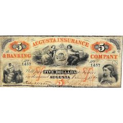 5 Dollars Augusta Insurance and Banking Co.