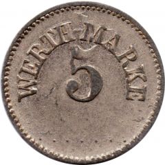 5 Pfennig Werth-Marke, Copper-nickel