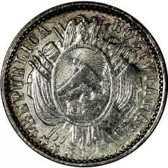10 Centavos Type 2 lettering `LA UNION ES LA FUERZA`