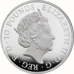 10 Pounds - Elizabeth II Black Bull of Clarence, Silver Proof