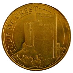 Tourist token - Monnaie de Paris - Crest - La Tour vue aérienne
