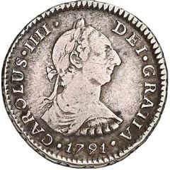 1 Real - Carlos IV bust of Carlos III, CAROLUS IIII