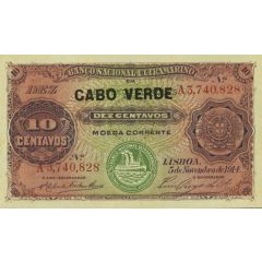 10 Centavos Overprinted on P#59 Mozambique