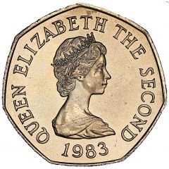 50 Pence - Elizabeth II 2nd portrait, large type