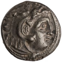 Drachm In the name of Alexander III, Kolophon