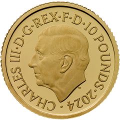10 Pounds - Charles III The Lion and The Eagle; Gold Proof
