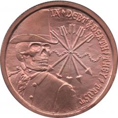 1 oz Copper -Silver Bullet Silver Shield In debt and death they trust