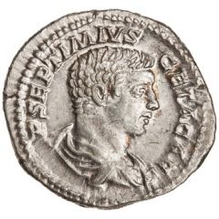 Denarius - Geta RESTITVTOR VRBIS, Roma and Victory