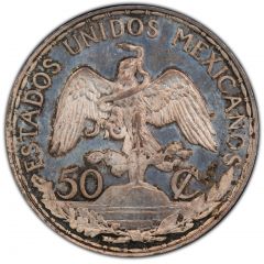 50 Centavos Pattern, Caballito, Raised Letter Edge, Silver