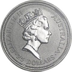 25 Dollars - Elizabeth II 3rd Portrait - Koala - Platinum