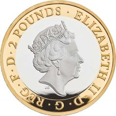 2 Pounds - Elizabeth II Agatha Christie, Silver Piedfort