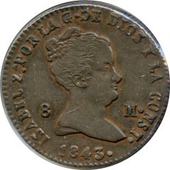 8 Maravedis - Isabel II Constitutional