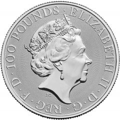 100 Pounds - Elizabeth II Posthumous, Robin Hood, 1 oz Fine Platinum
