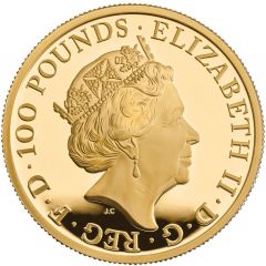 100 Pounds - Elizabeth II 5th portrait, 1 oz Fine Gold