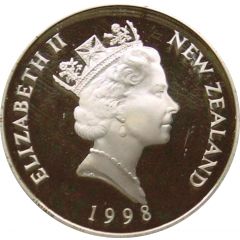 5 Dollars - Elizabeth II 3rd Portrait, Dunedin, Silver Proof