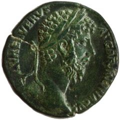 Sestertius - Lucius Verus TR POT V IMP II COS II S C, Mars
