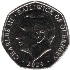 50 Pence - Charles III Christmas Snowmen - Bambi, Colour