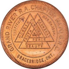 Masonic Penny - Grand River R. A. Chapter No. 70 Bracebridge, Ontario