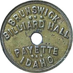 5 Cents - Brunswick Billiard Hall Payette, Idaho, Six dots obv.