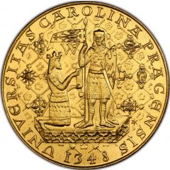 5 Ducats Charles University, reverse die trial