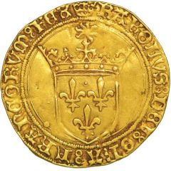 Gold Ecu with sun - Charles VIII 1st issue: initial crowns