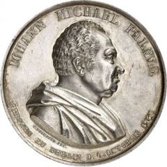 Medal - 50th anniversary in the Freemason`s lodge of Johann Michael Palmié