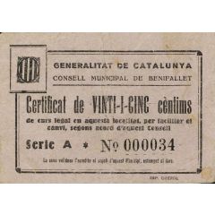 25 Céntimos Benifallet