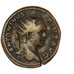 Dupondius - Caracalla PONTIF TR P XIII COS III S C, Virtus