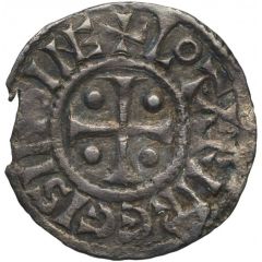 Denier - Lothair II abbey Saint Philibert of Tournus