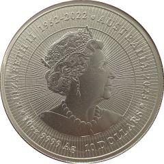 10 Dollars In the name of Elizabeth II, 6th Portrait - Kangaroo & Joey - Silver, High Relief