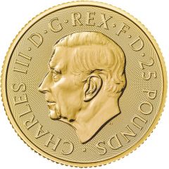 25 Pounds - Charles III Seymour Unicorn, 1/4 oz Fine Gold