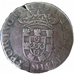 Tostão - Sebastião I 2nd type, closed crown, Lisboa mint