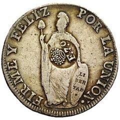 8 Reales - Ferdinand VII Countermark on Peru 8 Reales