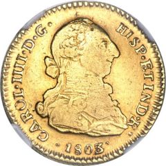 2 Escudos - Carlos IV bust of Carlos III, CAROL IIII
