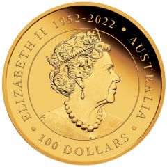 100 Dollars In the name of Elizabeth II, 6th Portrait - Australian Wedge-Tailed Eagle - Gold Bullion