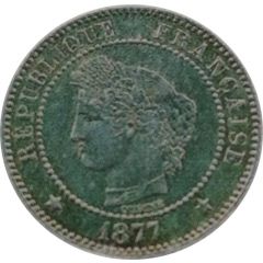 2 centimes Cérès Epreuve en argent